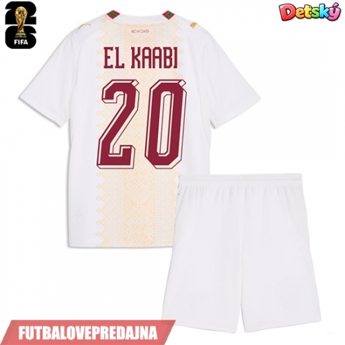 Lacne Dětský Futbalové dres Maroko Ayoub El Kaabi #20 MS 2026 Krátky Rukáv - Preč (+ trenírky)